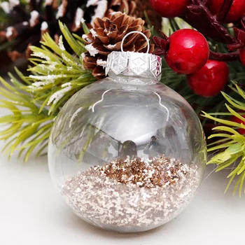 6cm 30pcs Aukso skaidraus plastiko kamuolys papuošalai adornos de navidad 2021christmas papuošalai namuose Kalėdų eglutė pakabukas