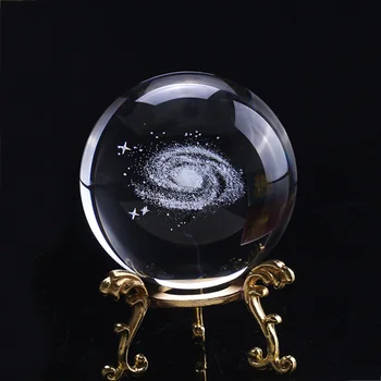 6CM 8CM Lazeriu Graviruotas Saulės Sistemos Ball 3D Crystal Ball Miniatiūriniai Planetų Modelis Srityje Stiklo Pasaulyje Ornamentu Namų Dekoro Dovana JQ