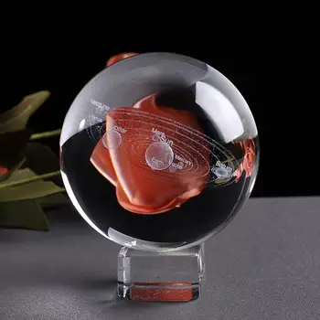 6CM Lazeriu Graviruotas Saulės Sistemos Ball 3D Miniatiūrų Planetų Modelis Srityje Stiklo Pasaulyje Ornamentu Namų Dekoro Dovana Astrophile