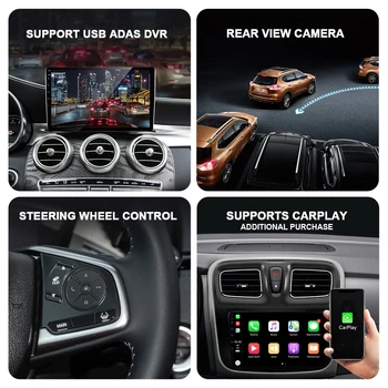 6G Android 10.0 Automobilio Radijo Išmaniųjų daugialypės terpės Grotuvas, Mercedes Benz Smart Fortwo 2016 Auto galinio vaizdo Kamera, Navi GPS, WIFI, DVD Nr.