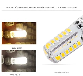 6pcs 10vnt G9 led 110V, 220V Lemputę Lampada G9 LED 3W Kukurūzų Šviesos Lempa 4000 K Blanco Frio neutro Calido SMD2835 Pakeisti 20W Halogeninės