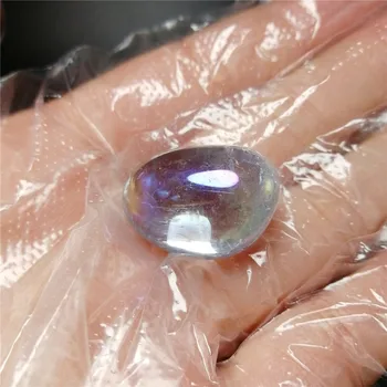 6pcs nuostabi aura vaivorykštė kvarco kristalo chakra gydymo medaion brangakmenio reiki būgniniai žvyro apdaila