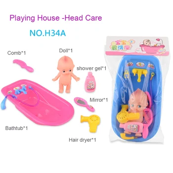 6PCS Plastikiniai, Vonia Su Baby Doll Fui Žaislų Rinkinys Classic Vonios Vaikas Skalbimo Žaislai Vandens Plūduriuojantis Žaislas Vandens Vaikas Dušo Žaislai