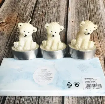 6pcs Polar bear Žvakė Vestuvių Baby Shower Gimtadienio Dovanos, Suvenyrai Naudai, Supakuoti, su PVC Langą