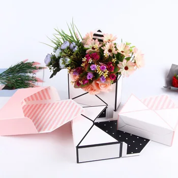 6VNT Kūrybos Mini paketas tipo laukelyje kūrybos korėjos gėlių puokšte gėlių rankoje-sulankstytas dovanų dėžutėje Valentino Diena gėlių, dovanų dėžutėje