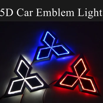 7.6x8.7cm Automobilių 5D LED Galiniai Kamieno Emblema Šviesos Dekoracija 
