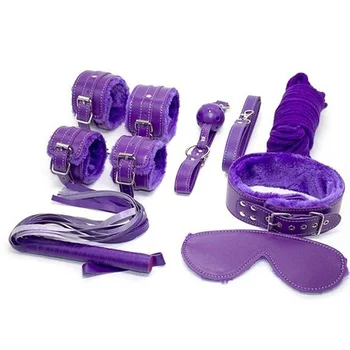 7 Vnt/Nustatyti Apykaklę Furry Fuzzy Lova Nelaisvėje Įrankio Tvirtinimo Rinkinys Rinkinys Kamuolys Kamštukas Manžetai Plakti Seksualus 2019 Produktų Sekso Žaislai Mėgėjams