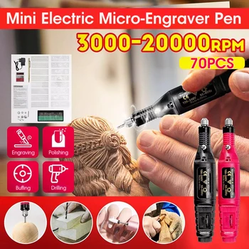 70pcs Elektros Micro-graverio Pen Mini 