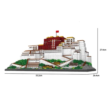 7380pcs+ Diamond Mini Notre-Dame DE Paris Modelio Blokai Bažnyčios Architektūra Tibeto Potala plytų Žaislai Vaikams