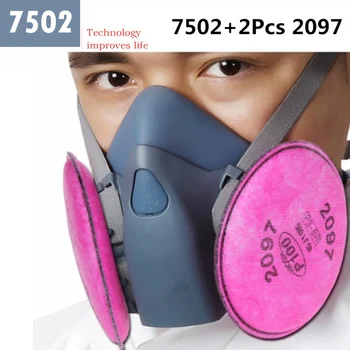 7502+2097 Pusė Facepiece Daugkartinio Naudojimo Respiratorių Purškimo Dažai Dulkių Ir Organinių Garų Aktyvintos Anglies Kaukė Rinkinys