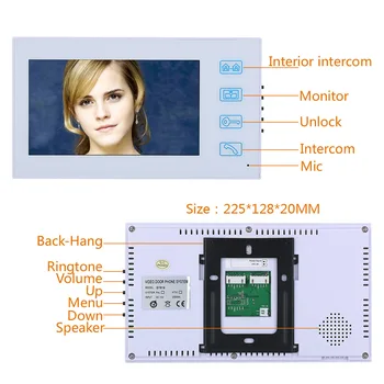 7inch Vaizdo Duris Telefono Ryšio Doorbell Su RFID Slaptažodį IR-CUT 1000TV Linija Kamera, Belaidžio Nuotolinio valdymo Prieigos Kontrolės Sistema