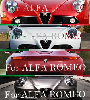 7pcs/set 40mm 50mm 74mm Alfa Romeo Auto Reikmenys, Automobilių Stilius Logotipas, Emblema Lipdukas Ženklelio Lipdukai Nauji Sidabro Spalvos Juoda Raudona