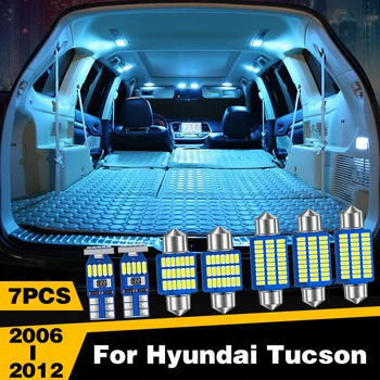 7pcs T10 W5W Klaida Nemokama Automobilių LED Žibintai Interjero Dome Skaityti Kamieno Lempa Hyundai Tucson 2006 m. 2007 m. 2008 m. 2009 m. 2010 m. 2011 m. 2012