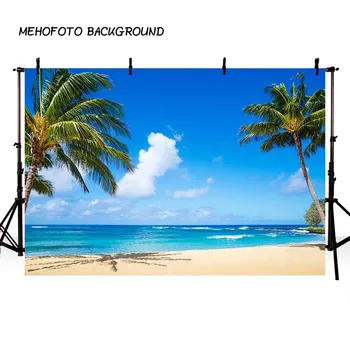 7x5ft vinilo fotografijos fonas Kokoso medžio Smėlio paplūdimio foto fonas vestuvių tinkinti tapetai fotostudija