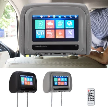 8 colių Automobilių Pogalvių Monitorius TFT LED TouchScreen MP5 Grotuvas Vaizdo Ekranas, USB, SD Uostas, 