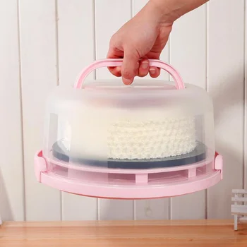 8 Colių Cake Box Nešiojamas Delninis Torto Pakuotės Maisto Saugojimo Bylos Šviežių Saugojimo Konteineris su Dangteliu (Pink)