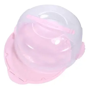 8 Colių Cake Box Nešiojamas Delninis Torto Pakuotės Maisto Saugojimo Bylos Šviežių Saugojimo Konteineris su Dangteliu (Pink)