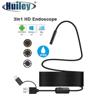 8 mm Objektyvas 8LED USB Endoskopą Kamera HD Vandeniui Kabelio Tikrinimo Kamera, USB Endoskopą Borescope 