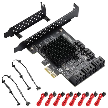 8 Uostų PCIe SATA Kortelių, PCIe X1 Ne Raid Controller Card for SATA III 6G kietieji Diskai