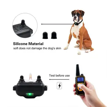 800M Naminių gyvūnų, Šunų Mokymo Apykaklės Eectric Šoko Antkaklis Šunims IP67 Nardymo Neperšlampamas Nuotolinio Valdymo Šuo Prietaiso Įkrovimo LCD Ekranas