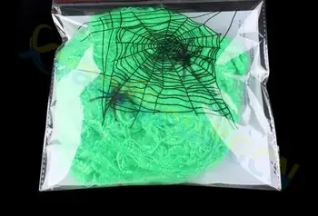 80pcs Halloween Baisu Šalies Scenos Rekvizitą Balta Tampri Voratinklis voratinklyje Siaubo Juosta Haunted House išdėstymas Helovinas Apdailos