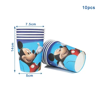 81Pcs Mickey Mouse Temą Vienkartiniai Indai Dizaino Vaikų Gimtadienio Popieriaus Plokštė+Taurė+Servetėlė+ Vėliavos+Staltiesė Šalies Prekių