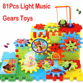 81Pcs/set Plastikinių Įrankių, Žaislų 3D Electric Light Muzikos Įspūdį Statybinės Plytos Švietimo Žaislai 6-8 Metų Vaikams, Žaislai