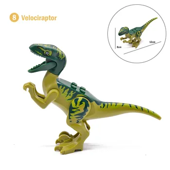 8Pcs/daug Juros periodo Dinozaurai Blokai Dinozaurai Duomenys Plytų Tyrannosaurus Klasikinis Žaislai Lepining Juros periodo Pasaulio 2 Modeliai