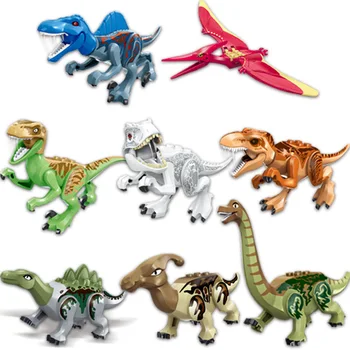 8Pcs Juros periodo Dinozaurai Duomenys Juros periodo Pastatų Tyrannosaurus Blokai Klasikinis Vaikams Žaislas Suderinama su blokų Dinozaurai