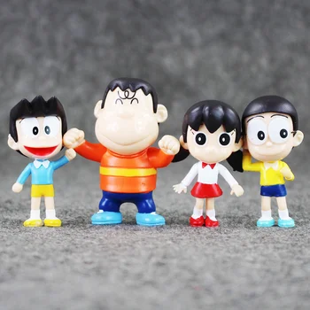 8Pcs/set Naujų Karšto Japonijos Anime Doraemon Mini PVC Veiksmų Skaičiai Lėlių Kolekcija Modelis Žaislai Vaikams 5-7cm