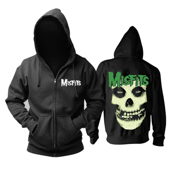 9 dizaino 3D Kaukolės Kaulų Sudadera Misfits Roko hoodies Žiemos Užtrauktuku striukė prekės ženklo drabužių punk sunkiųjų metalų spausdinti Palaidinukė