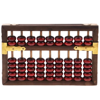 9 Skaitmenų Kinijos Abacus Derliaus Medienos Abacus Soroban Matematikos Mokymosi Priemonės, Dydis 14 X 9,1 X 2 Cm