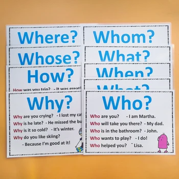 9 VNT WH Klausimus, Plakatai, kūdikis, vaikas, vaikų pažinimo plakatas Kūdikių anglų kalbos Mokymosi Korteles, A4 dydžio Klasėje išdėstymas plakatas