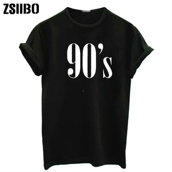 90 s Raidės Moterų marškinėliai Atsitiktinis Juokinga tshirts Lady Viršuje Tee Hipster Tumblr Juoda Balta Pilka Lašas Laivas