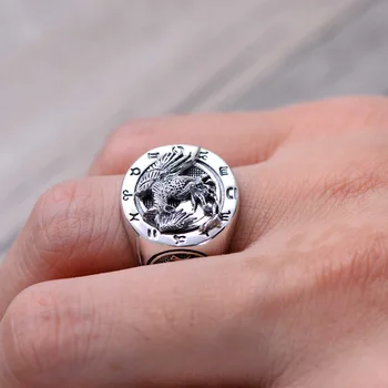 925 sidabro retro mados žmogaus asmenybės šviesą keturių patrona Tailando sidabro rodomojo piršto žiedą