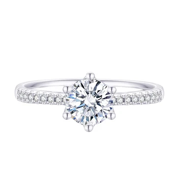 925 Sterlingas Sidabro 6.5 mm AAAAA Cirkonis vestuvių Žiedas Partry Fine jewelry Turas Supjaustyti Putojantis CZ-Osioms Žiedai Draugei