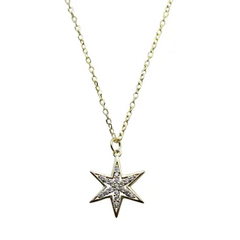 925 Sterlingas Sidabro Pavé Kristalų šešiakampė Žvaigždė, Pakabukas 14k Aukso Karoliai Moterų Mados Tendencija Šaliai, Papuošalai Draugystės Dovana