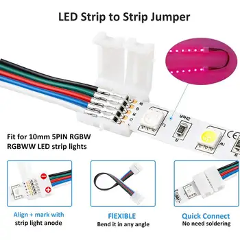 95pcs 5050 4-pin LED Juostelės Jungties Rinkinys su T-Formos L-Formos Juostelės Džemperiai LED Šviesos Juostelės Laido gnybtas Splice