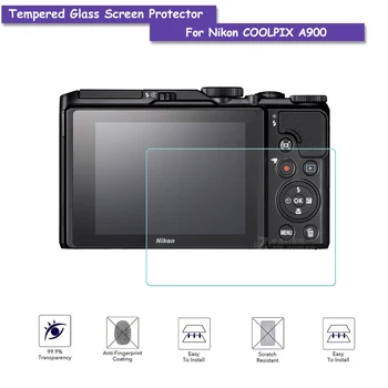 9H Grūdintas Stiklas LCD Screen Protector, Nekilnojamojo Stiklo Shield Plėvelę Nikon COOLPIX A900 Fotoaparato Priedai