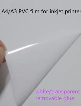 A4/A3 formato baltas / skaidrus rašalinis pvc plėvelės įklija, rašalinis spausdintuvas ( 10 vnt.)