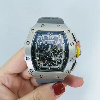 AAA Nerūdijančio Plieno Limitde Edition Automatinis Mechaninis Laikrodis Vyrams, Aukščiausios Prabangos Prekės ženklo Dizaino Laikrodžiai Gumos Dirželis RM11-03