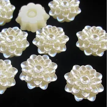 ABS Imitacija, Perlų Balta Spalva, gėlių 20mm DIY Puse Raundo Imituojamas Pearl Granulių Butas Atgal Amatų Reikmenys 