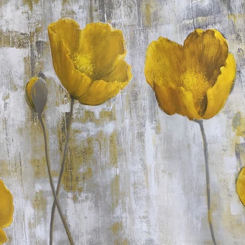 Abstrakti Geltonos Gėlės Drobės Tapybos Sienos Menas Nuotraukas Kambarį Dekoro Šiaurės Modernaus Stiliaus Namų Dekoro Nuotrauką