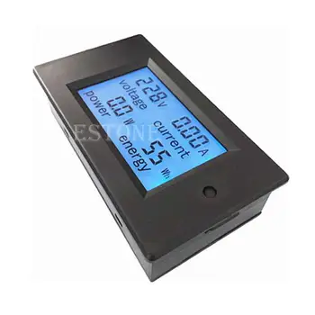 AC 20A 100V LCD Skaitmeninis Voltų Įtampos W Srovės Galios Matuoklis Ammeter Voltmeter 270B