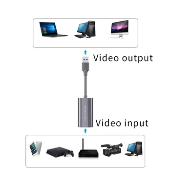Acasis HD Video Capture Card 1080P USB 2.0 Grabber Įrašyti Langelį OBS Žaidimas Live Transliacijos vaizdo Kameros su Vaizdo Įrašymo