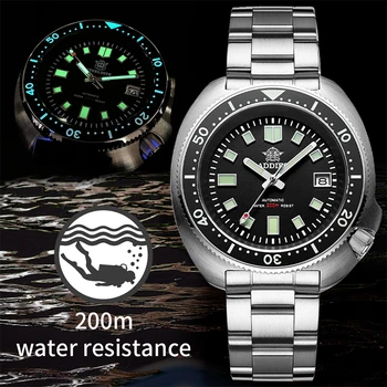 ADDIES NARDYMO 200M Vandeniui Automatinis laikrodis Vyrams Sapphire Kristalas Nerūdijančio Plieno NH35 Automatinis Mechaninis laikrodis Naras Laikrodžiai
