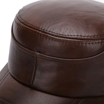 [AETRENDS] Žiemą Tėtis Skrybėlę natūralios Odos Karinės Kepurės Vyrams Butas Bžūp Armijos Sailor Kepurės Z-5492