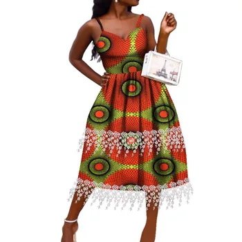 Afrikos Drabužiai Moterims heidi bazin Riche Ilgas, Maxi Suknelės Šalies Off Peties Afrikos Moterų Drabužių Vasaros 2021 Naujas WY8177