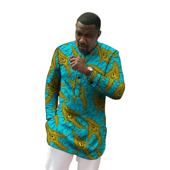 Afrikos drabužiai, vyriški marškinėliai slim fit ankara o-kaklo spausdinti viršūnes pritaikyti vestuvių dėvėti vyrų oficialų viršūnės
