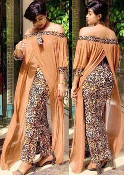 Afrikos Suknelės Moterims Dashiki Mados Prarasti Leopard Maxi Ilgas Padalinta Suknelė Laisvalaikio Lauko Kratinys Stebėjimo Seksuali Suknelė